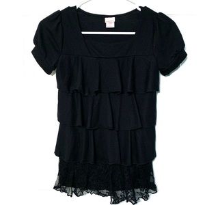 🎀Xhiliration Black Puffed Sleeve top (Juniors) 🎀